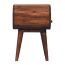Honey Caramel Circular Bedside Nightstand with Open Slot Artisan