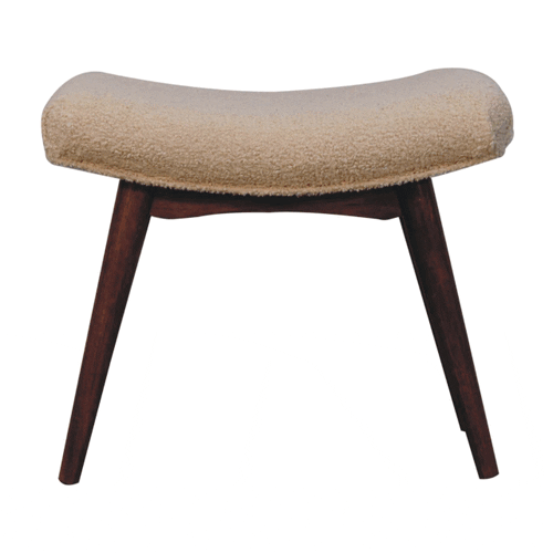 Honey Caramel Boucle Cream Curved Bench Artisan
