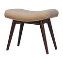 Honey Caramel Boucle Cream Curved Bench Artisan