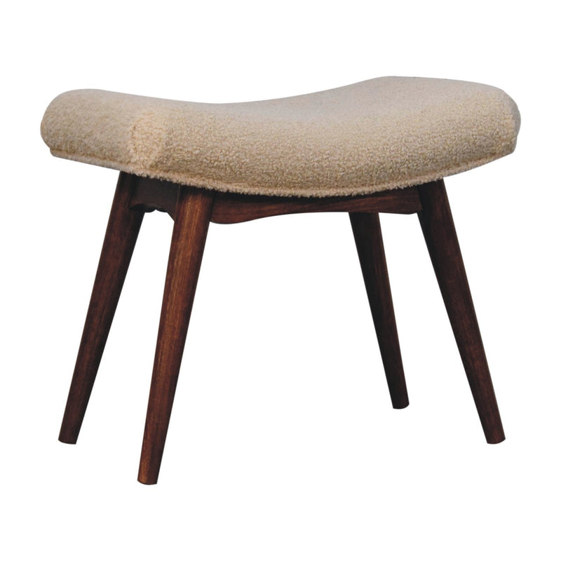 Honey Caramel Boucle Cream Curved Bench Artisan