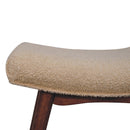 Honey Caramel Boucle Cream Curved Bench Artisan