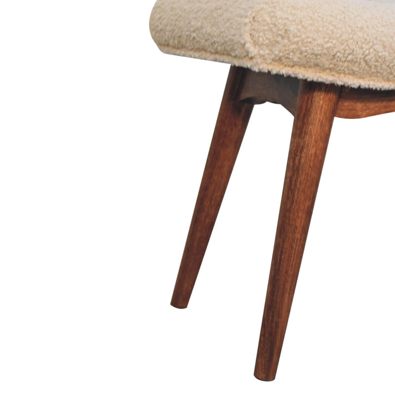 Honey Caramel Boucle Cream Curved Bench Artisan