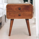 Curved Honey Caramel Bedside Nightstand Artisan