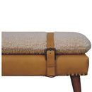 Boucle x Tan Leather Bench Artisan
