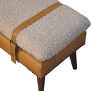 Boucle x Tan Leather Bench Artisan
