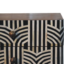 Honey Caramel Edessa Bone Inlay Bedside Nightstand Artisan