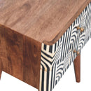 Honey Caramel Edessa Bone Inlay Bedside Nightstand Artisan