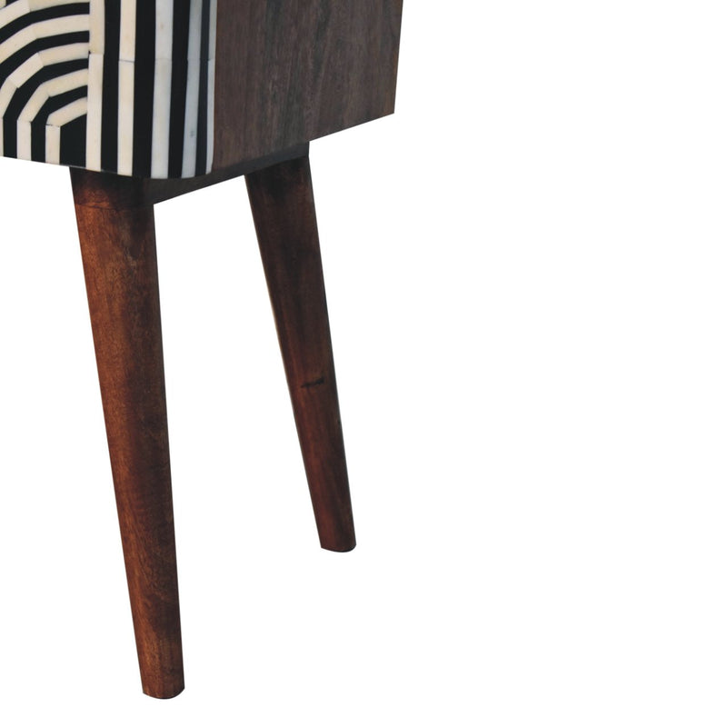 Honey Caramel Edessa Bone Inlay Bedside Nightstand Artisan