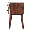 Honey Caramel Edessa Bone Inlay Bedside Nightstand Artisan