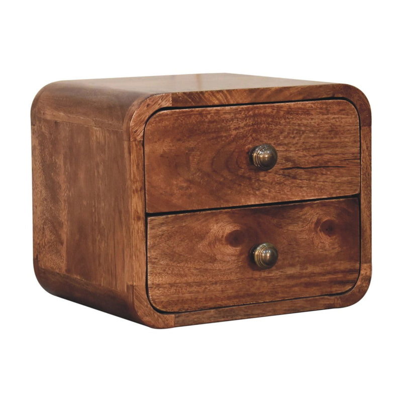 Mini Curved Honey Caramel Wall Mounted Bedside