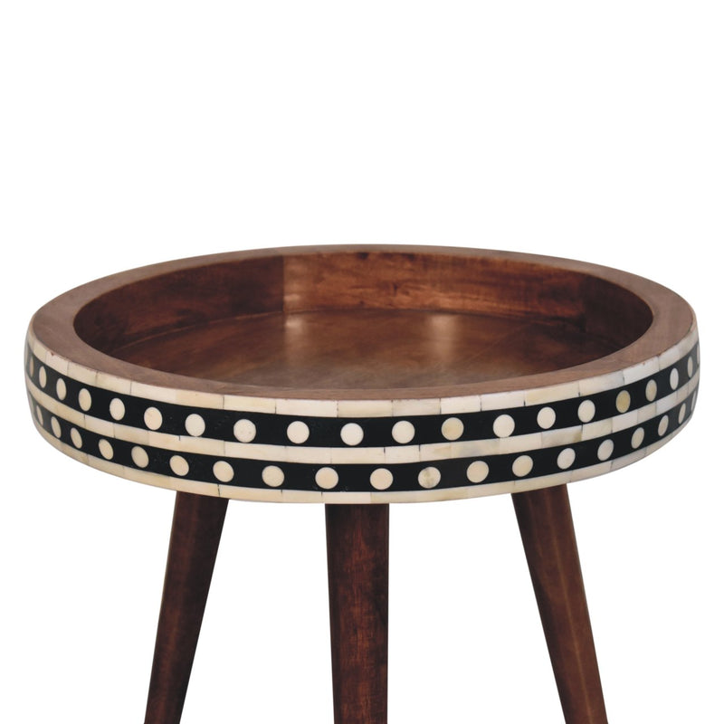 Honey Caramel Small Patterned Nordic Style End Table