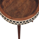 Honey Caramel Small Patterned Nordic Style End Table