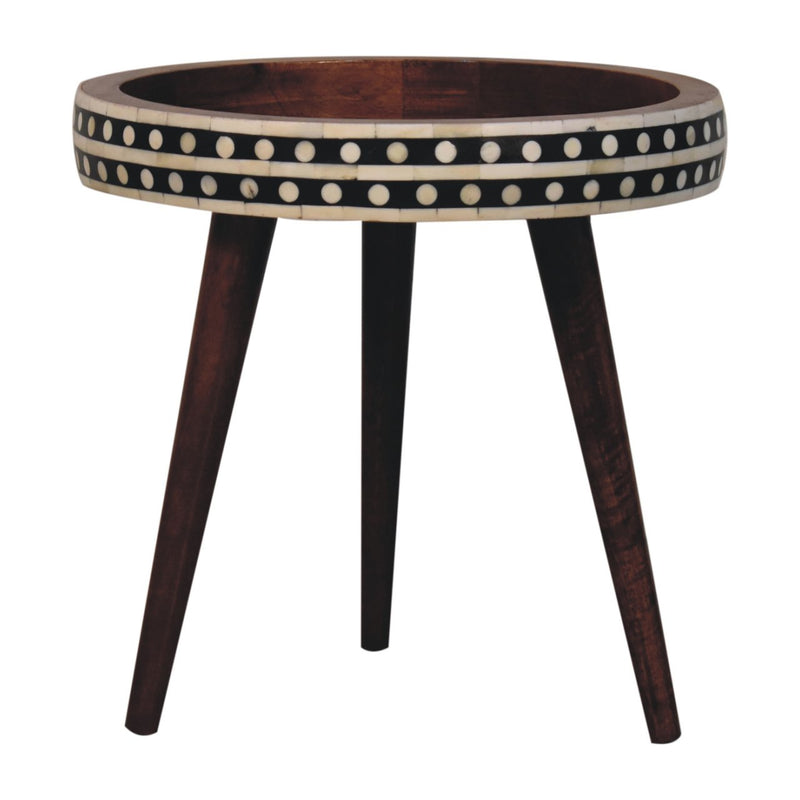 Honey Caramel Small Patterned Nordic Style End Table