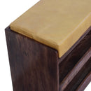 Buffalo Hide Pull out Honey Caramel Shoe Storage Bench Artisan