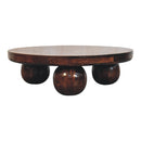 California Walnut Central Coffee Table with Ball Feet Artisan