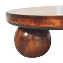 California Walnut Central Coffee Table with Ball Feet Artisan