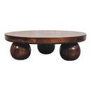 California Walnut Central Coffee Table with Ball Feet Artisan