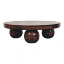 California Walnut Central Coffee Table with Ball Feet Artisan