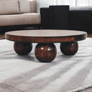 California Walnut Central Coffee Table with Ball Feet Artisan