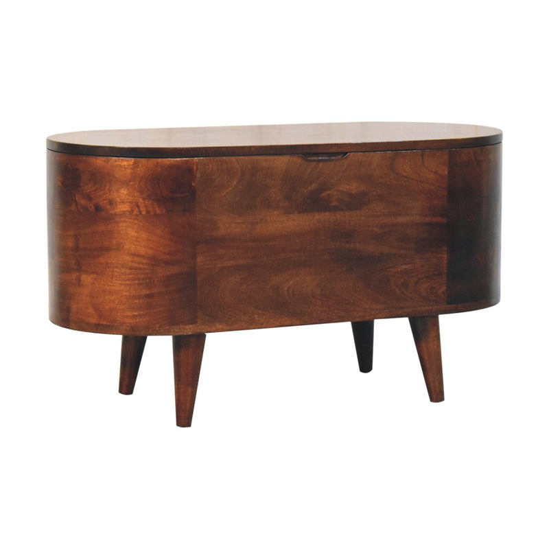Curved California Walnut Blanket Box Artisan