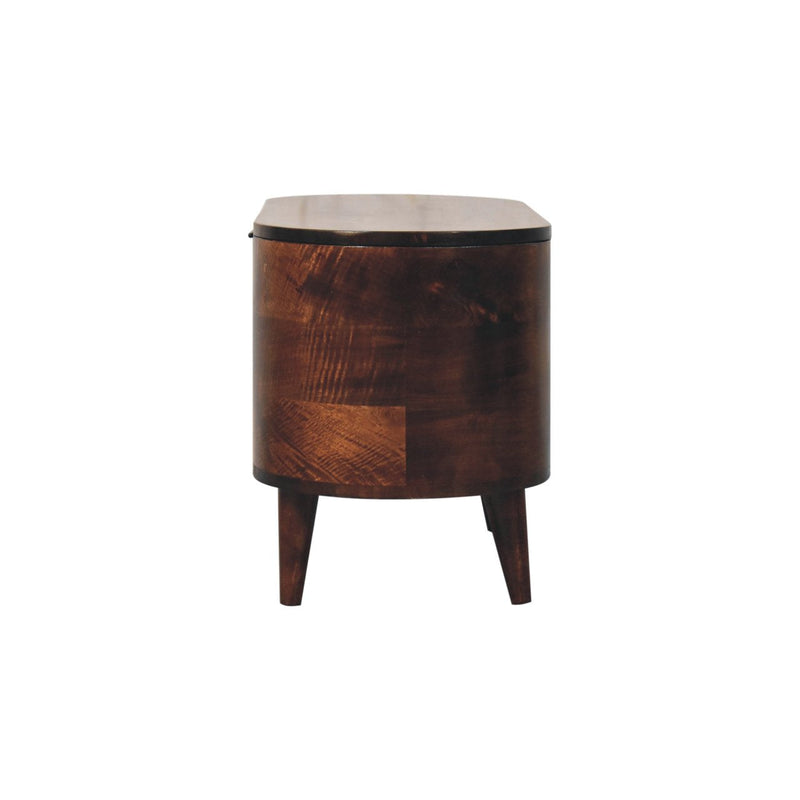 Curved California Walnut Blanket Box Artisan