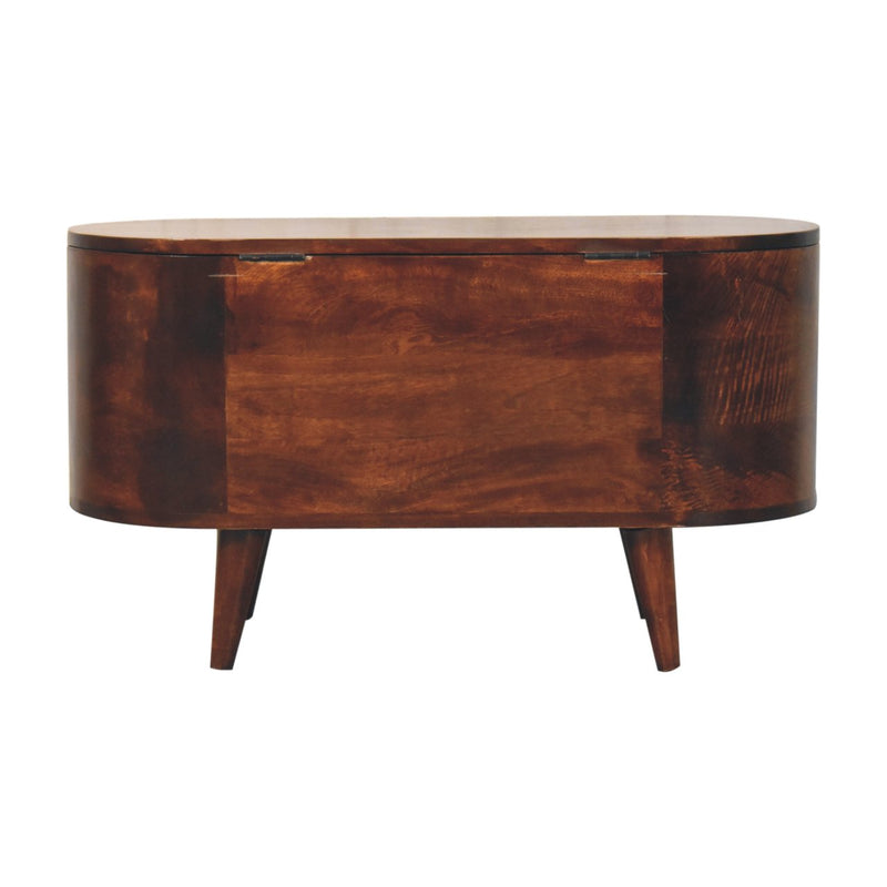 Curved California Walnut Blanket Box Artisan