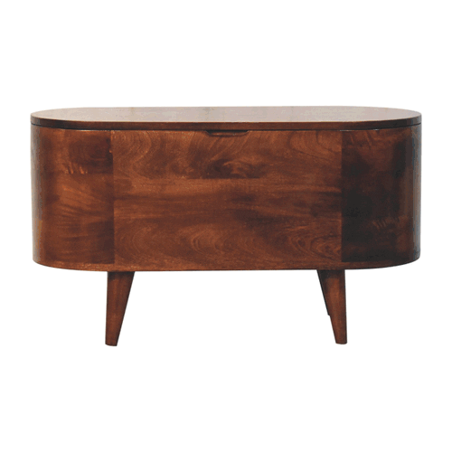 Curved California Walnut Blanket Box Artisan