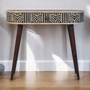Honey Caramel Edessa Bone Inlay Console Table Artisan