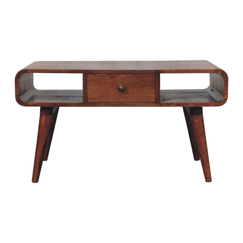 Curved Honey Caramel Coffee Table Artisan