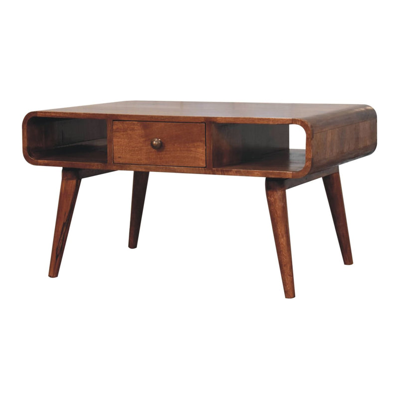 Curved Honey Caramel Coffee Table Artisan