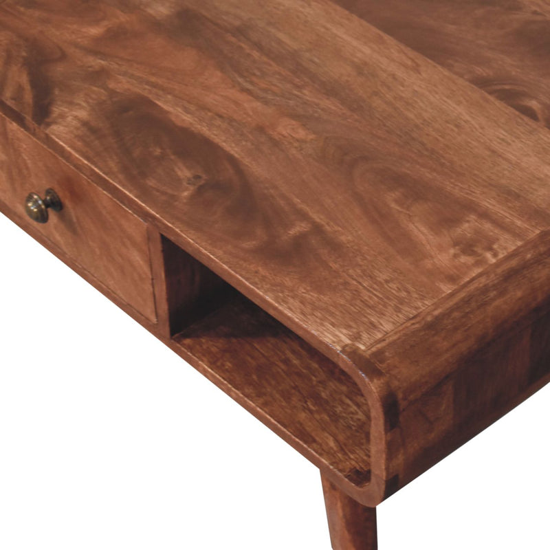 Curved Honey Caramel Coffee Table Artisan