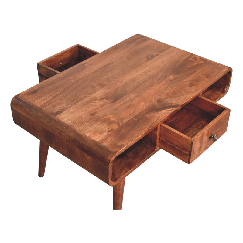 Curved Honey Caramel Coffee Table Artisan