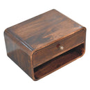 Curved California Walnut Wall Mounted Bedside Nightstand with Open Slot Artisan