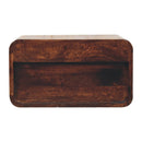 Curved California Walnut Wall Mounted Bedside Nightstand with Open Slot Artisan