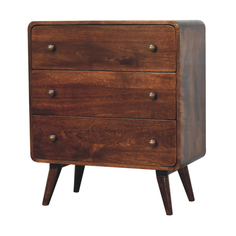 Curved California Walnut Chest Artisan