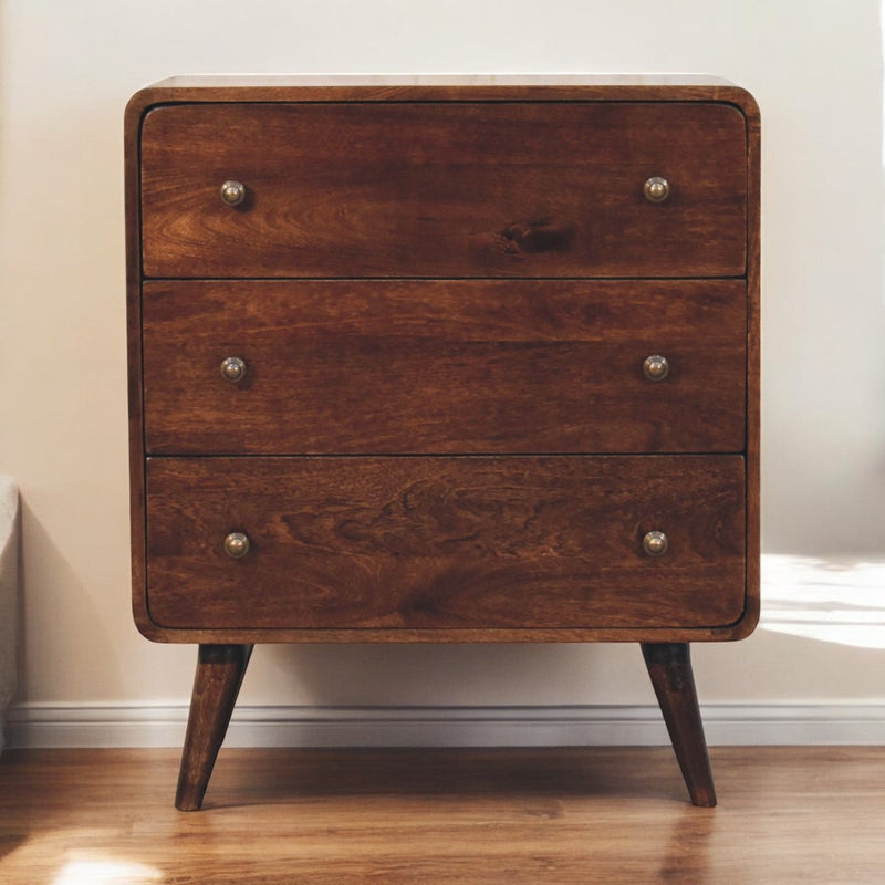 Curved California Walnut Chest Artisan