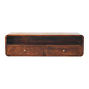Floating California Walnut Open Console Table Artisan