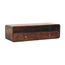 Floating California Walnut Open Console Table Artisan