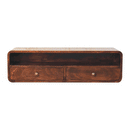 Floating California Walnut Open Console Table Artisan