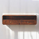 Floating California Walnut Open Console Table Artisan