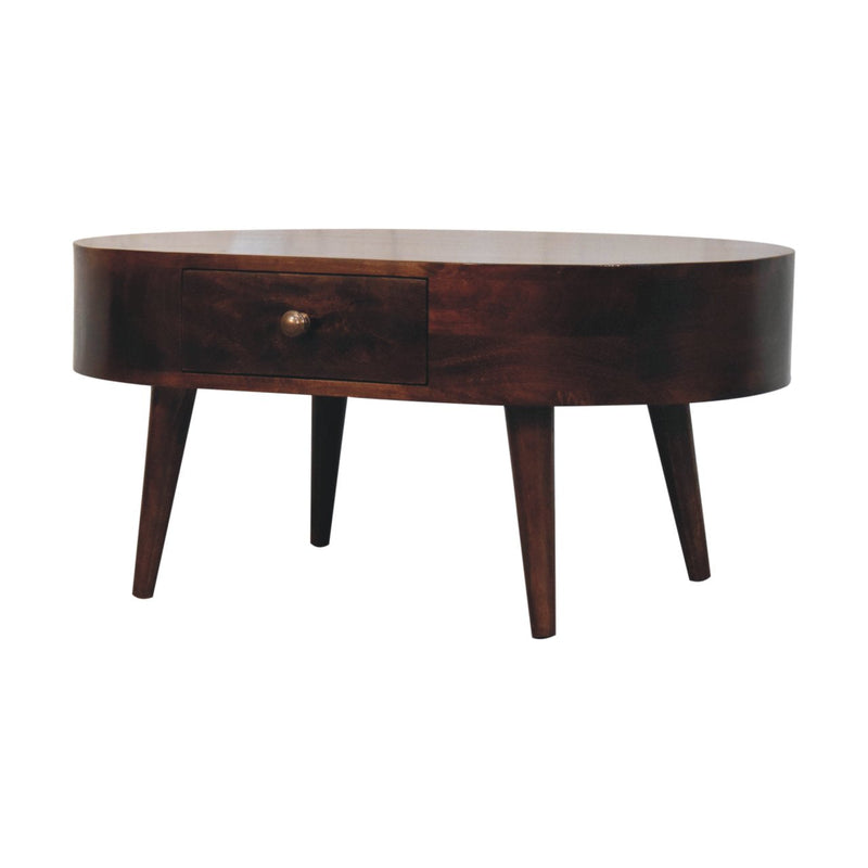 California Walnut Rounded Coffee Table Artisan
