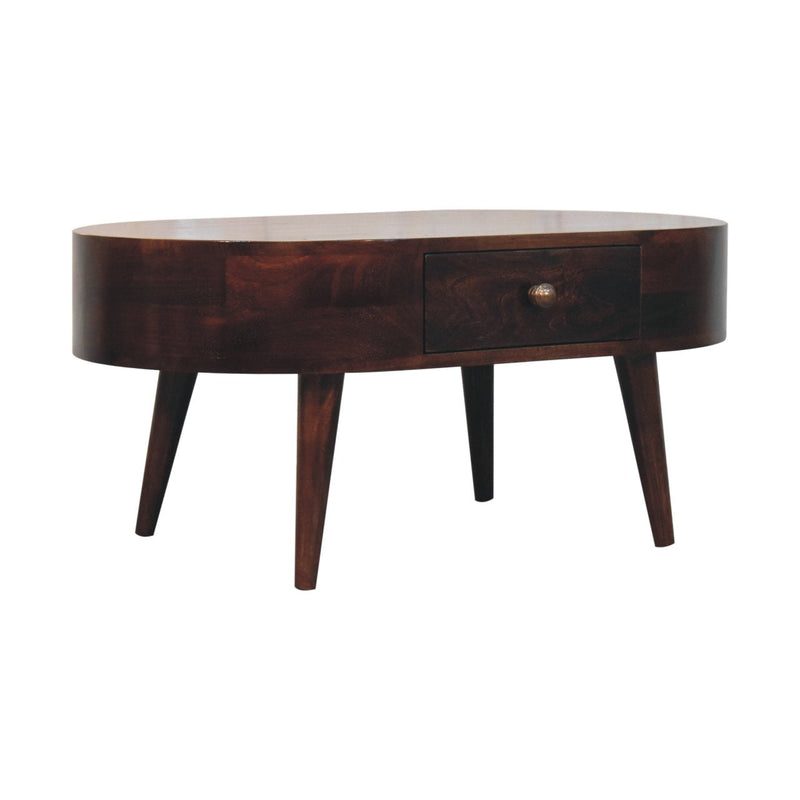 California Walnut Rounded Coffee Table Artisan