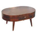 California Walnut Rounded Coffee Table Artisan