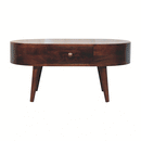 California Walnut Rounded Coffee Table Artisan