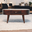 California Walnut Rounded Coffee Table Artisan