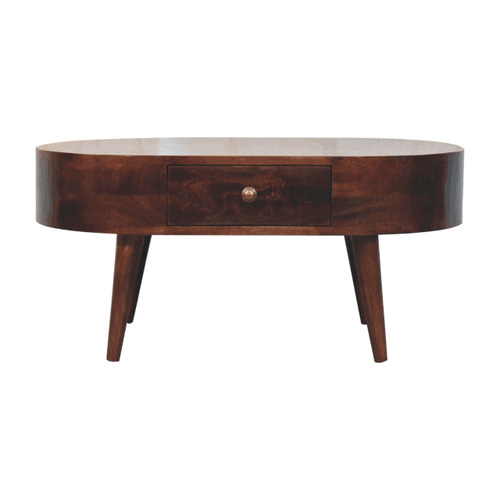 California Walnut Rounded Coffee Table Artisan