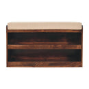 California Walnut & Mud Linen Pull out Shoe Bench Artisan