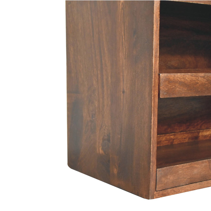 California Walnut & Mud Linen Pull out Shoe Bench Artisan