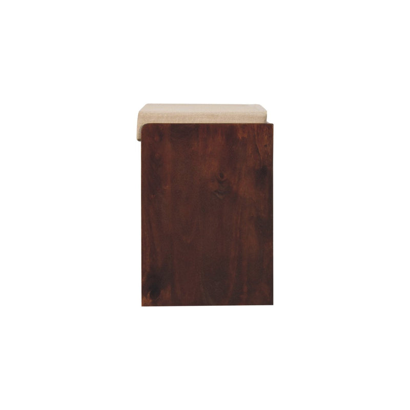 California Walnut & Mud Linen Pull out Shoe Bench Artisan