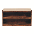 California Walnut & Mud Linen Pull out Shoe Bench Artisan